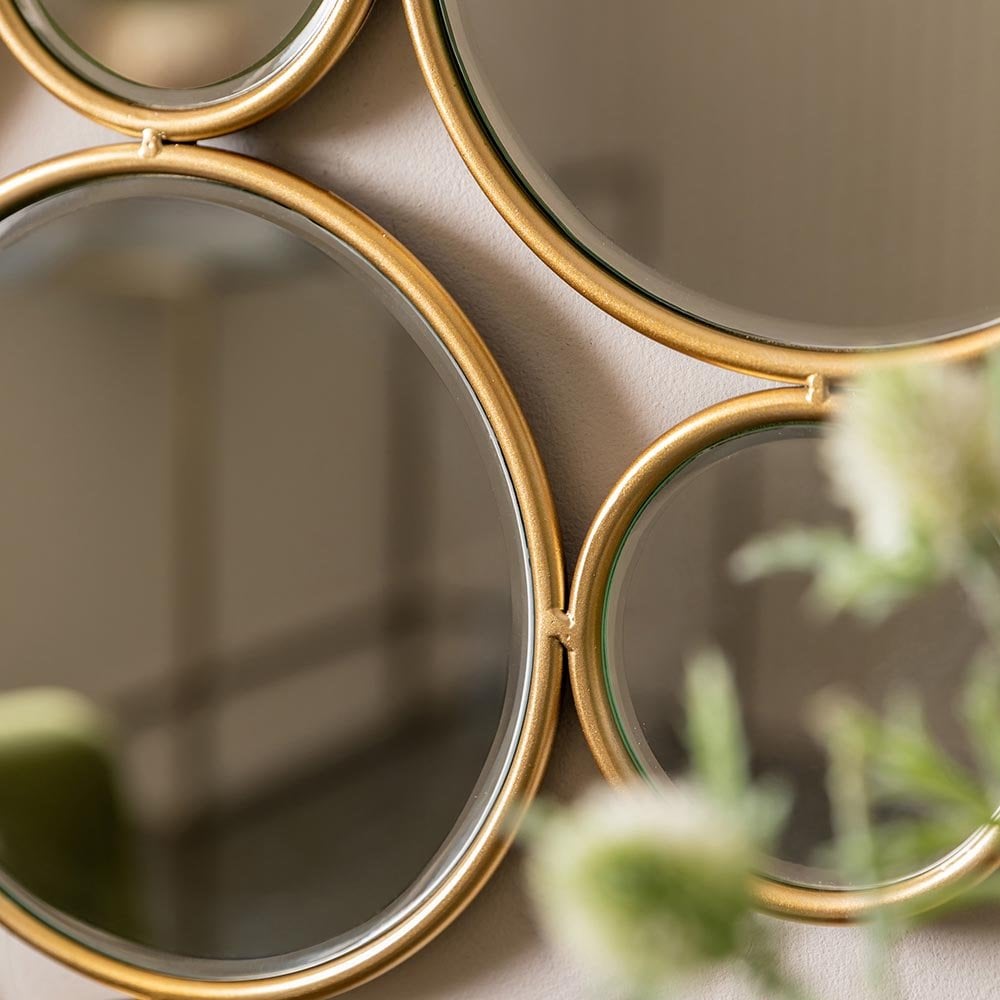 Mura Waymouth Interlinking Decorative Wall Mirror - Satin Gold