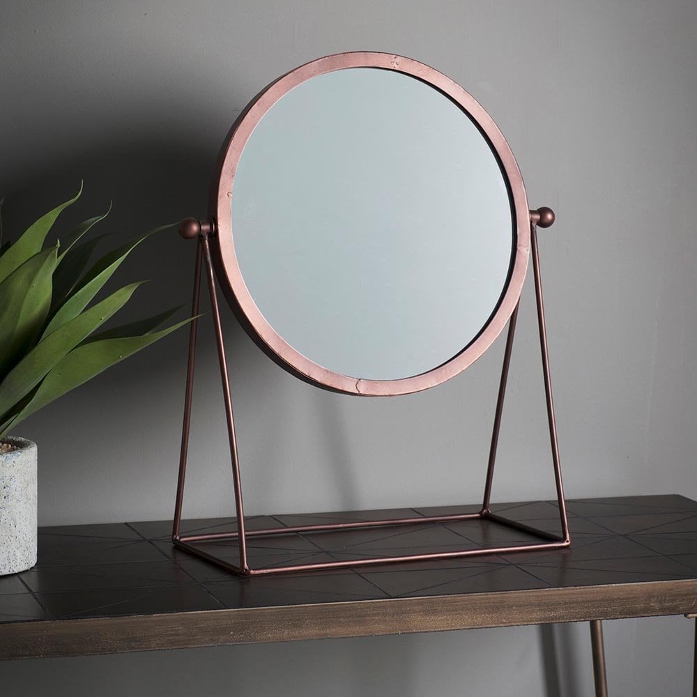 Mura Morphett Table Top Mirror - Aged Copper