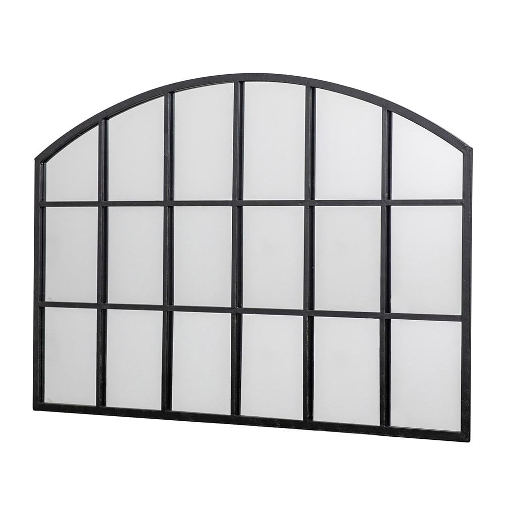 Mura Bondi Window Wall Mirror - Aged Black