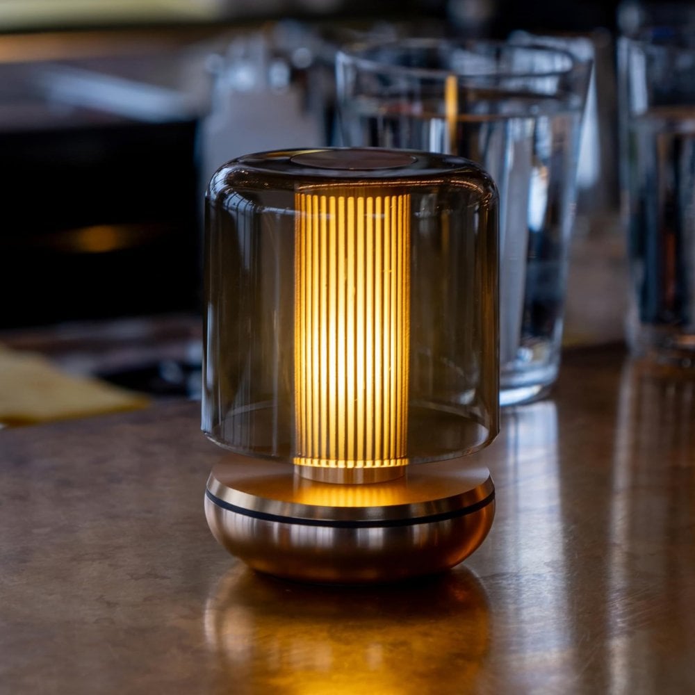 Humble Firefly Table Lamp - Gold & Smoked Glass