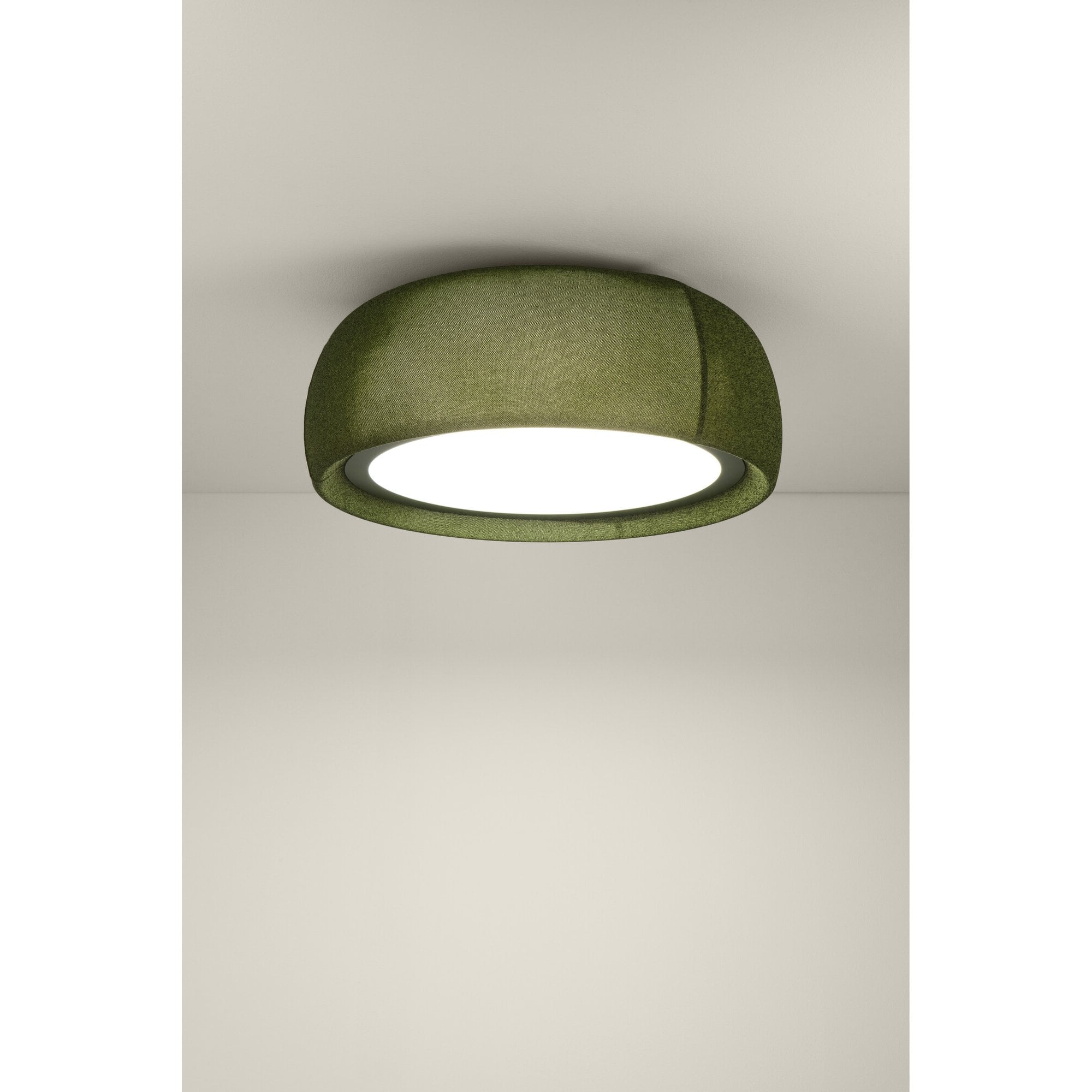 LedsC4 Gong Flush Ceiling Light - Speckled Reed Green