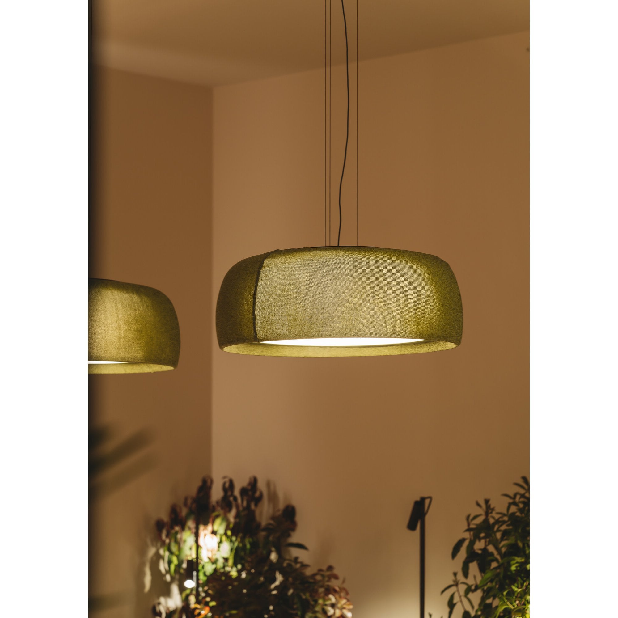 LedsC4 Gong Pendant - Speckled Reed Green