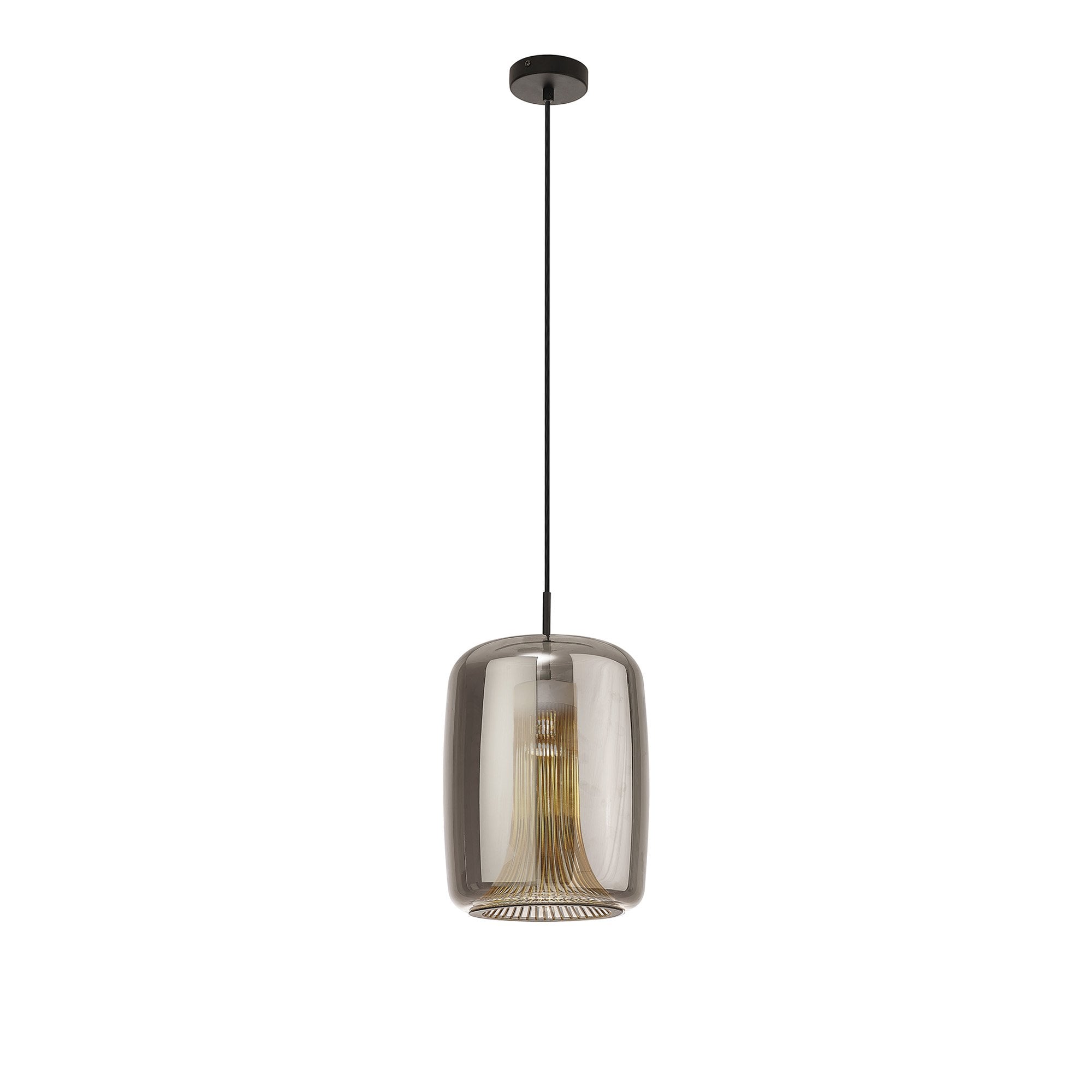 Mantra Kriss 1 Light Cylinder Pendant - Black