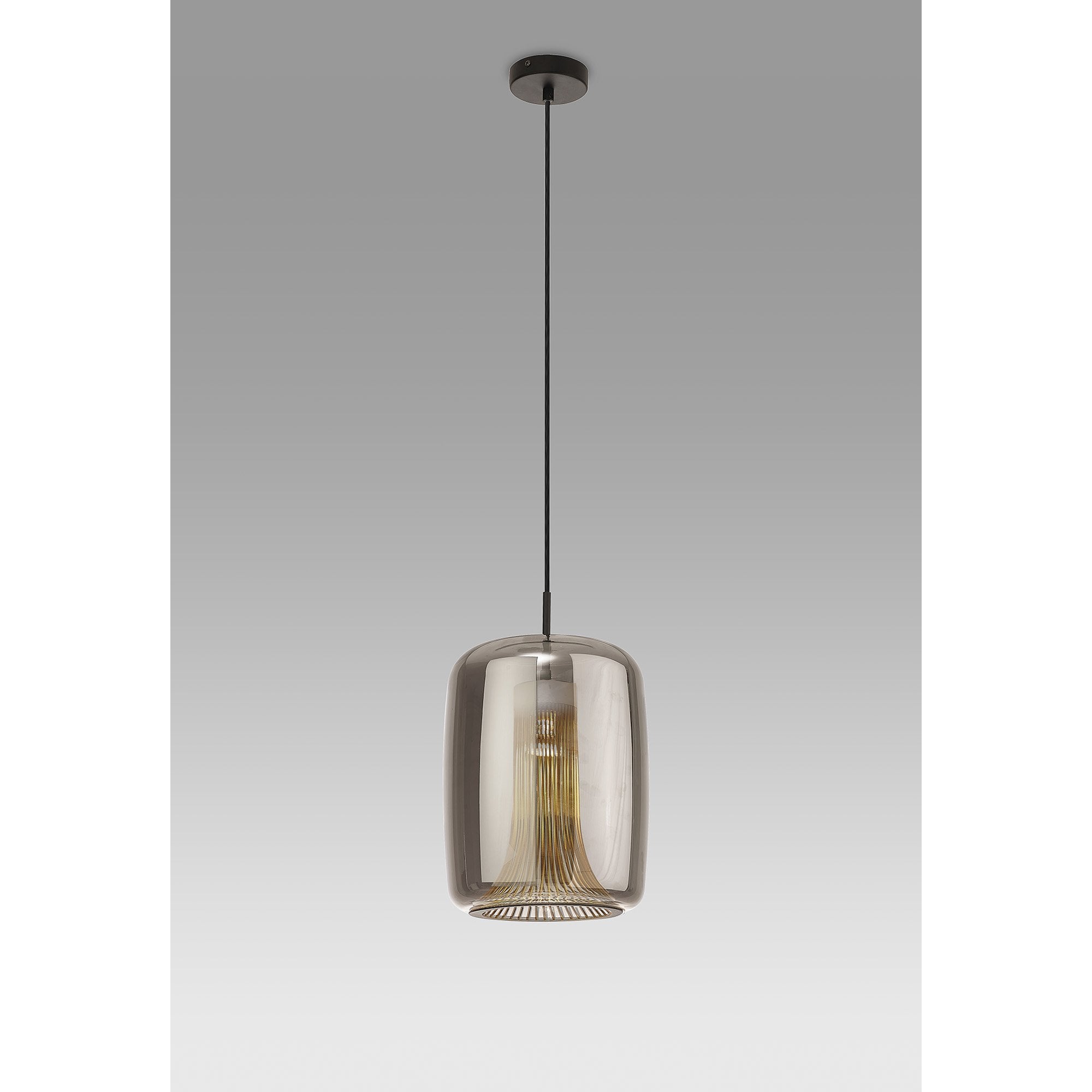 Mantra Kriss 1 Light Cylinder Pendant - Black