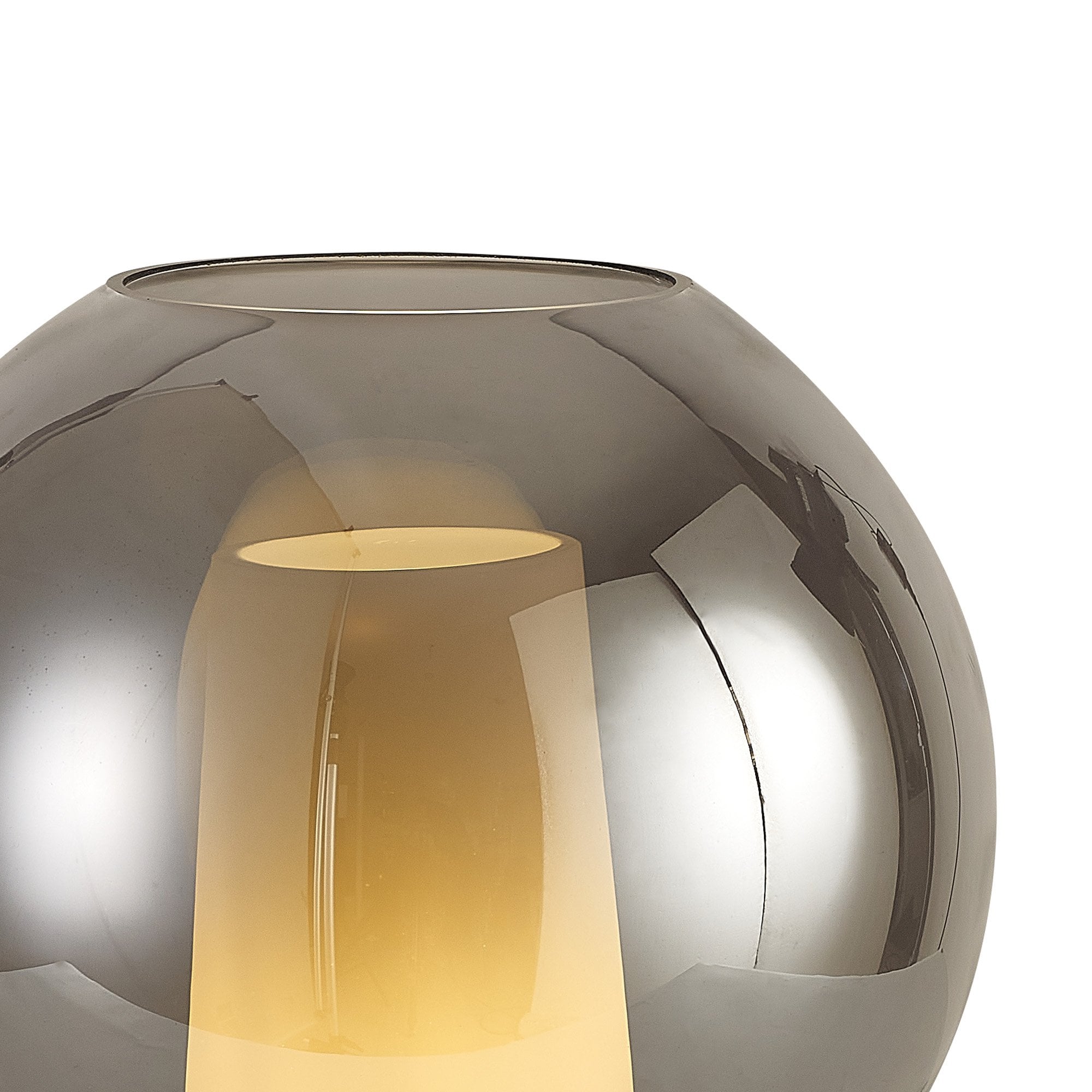 Mantra Nora 1 Light Ball Table Lamp - Black, Black Marble & Chrome Glass