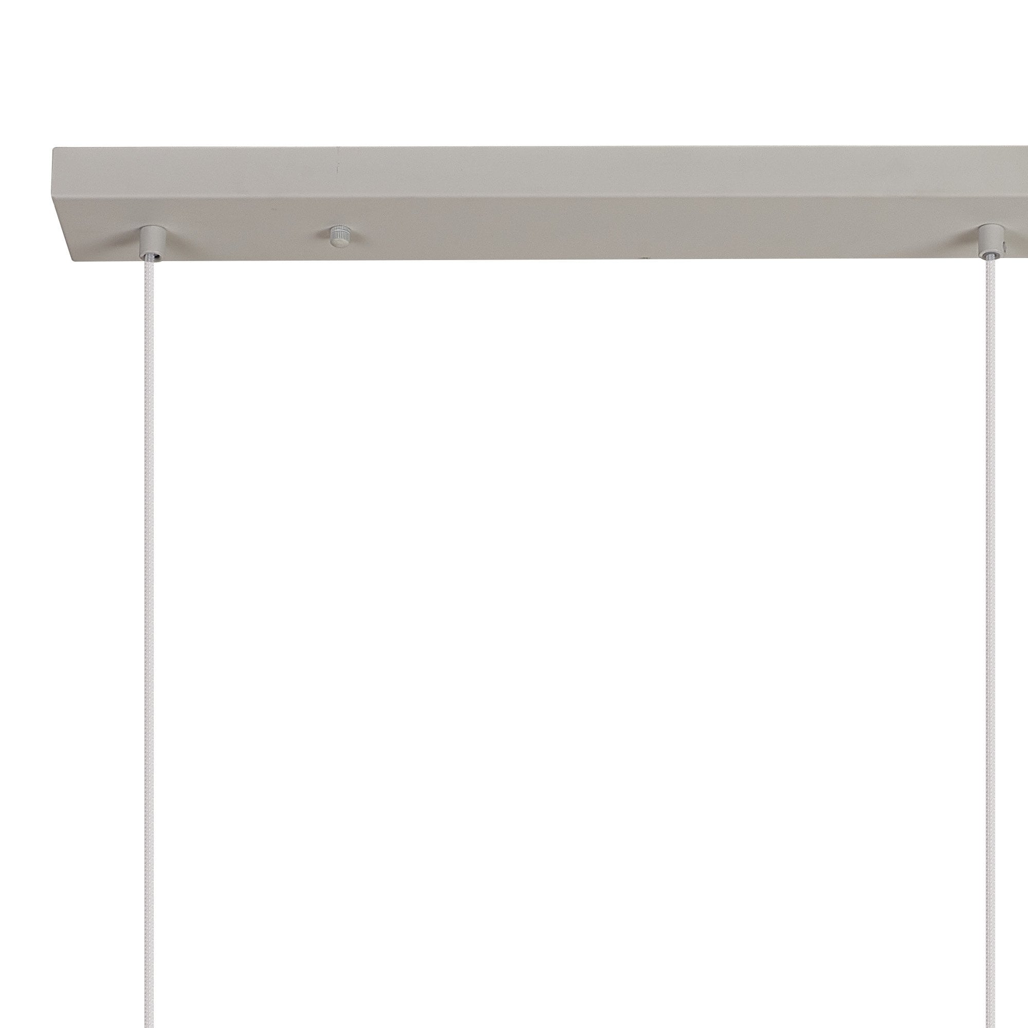 Mantra Nora 3 Light Adjustable Linear Pendant - White, Wood & Clear Glass With Frosted Inner