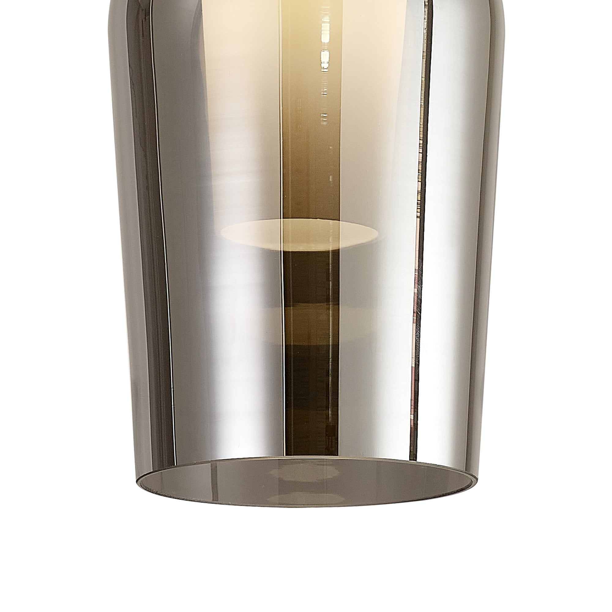 Mantra Nora 1 Light Semi-Flush Ceiling Light - Black, Black Marble & Chrome Glass With Frosted Inner