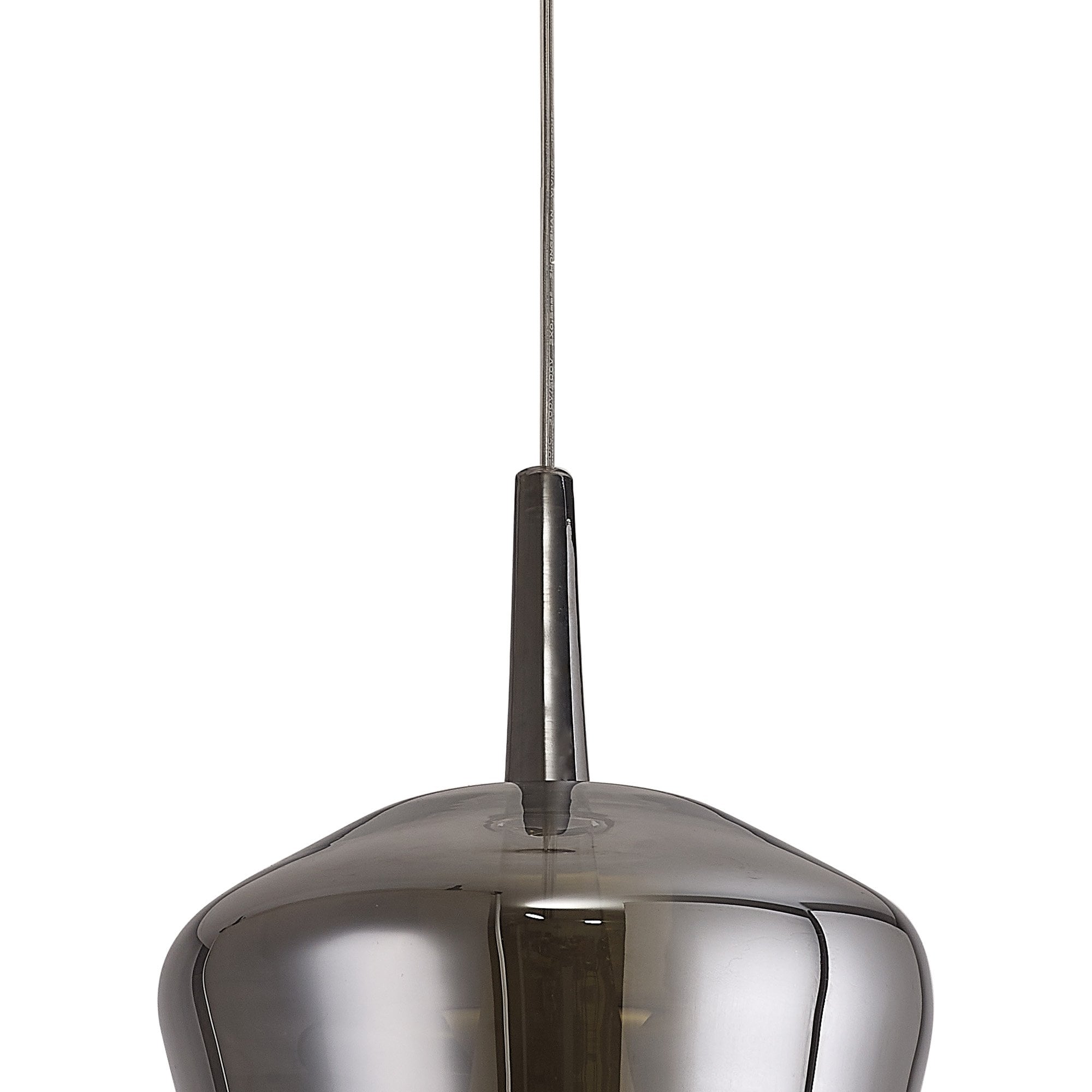 Mantra Elsa 1 Light Pendant - Inverted Bell Shade - Chrome Glass With Frosted Inner Cone