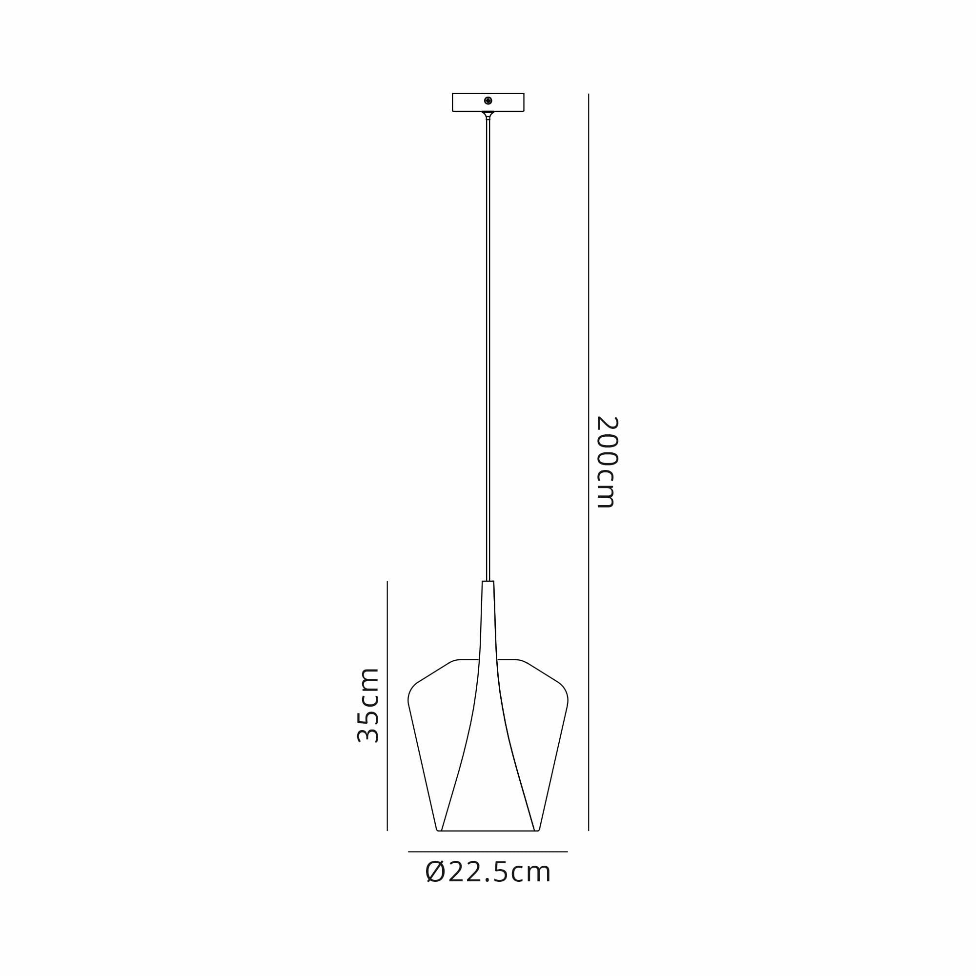 Mantra Elsa 1 Light Pendant - Inverted Bell Shade - Chrome Glass With Frosted Inner Cone