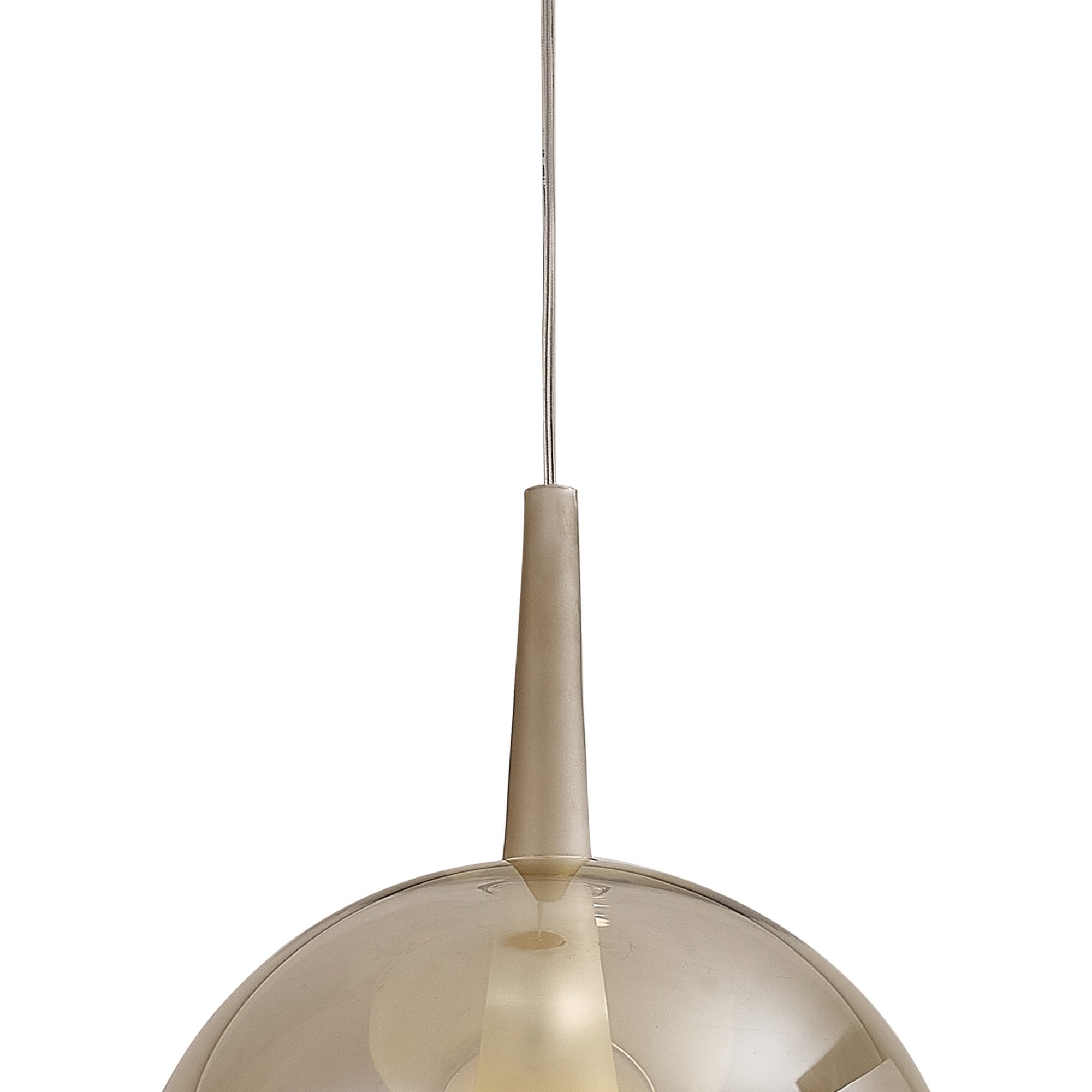 Mantra Elsa 1 Light Pendant - Round Shade - Bronze Glass With Frosted Inner Cone