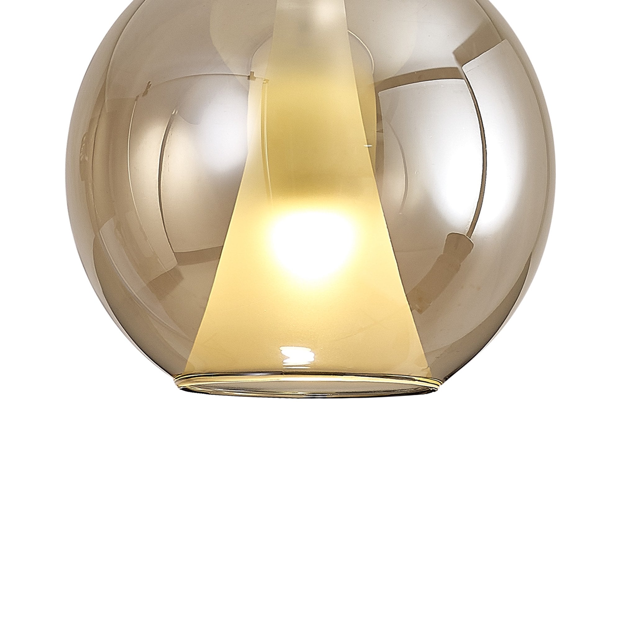 Mantra Elsa 1 Light Pendant - Round Shade - Bronze Glass With Frosted Inner Cone