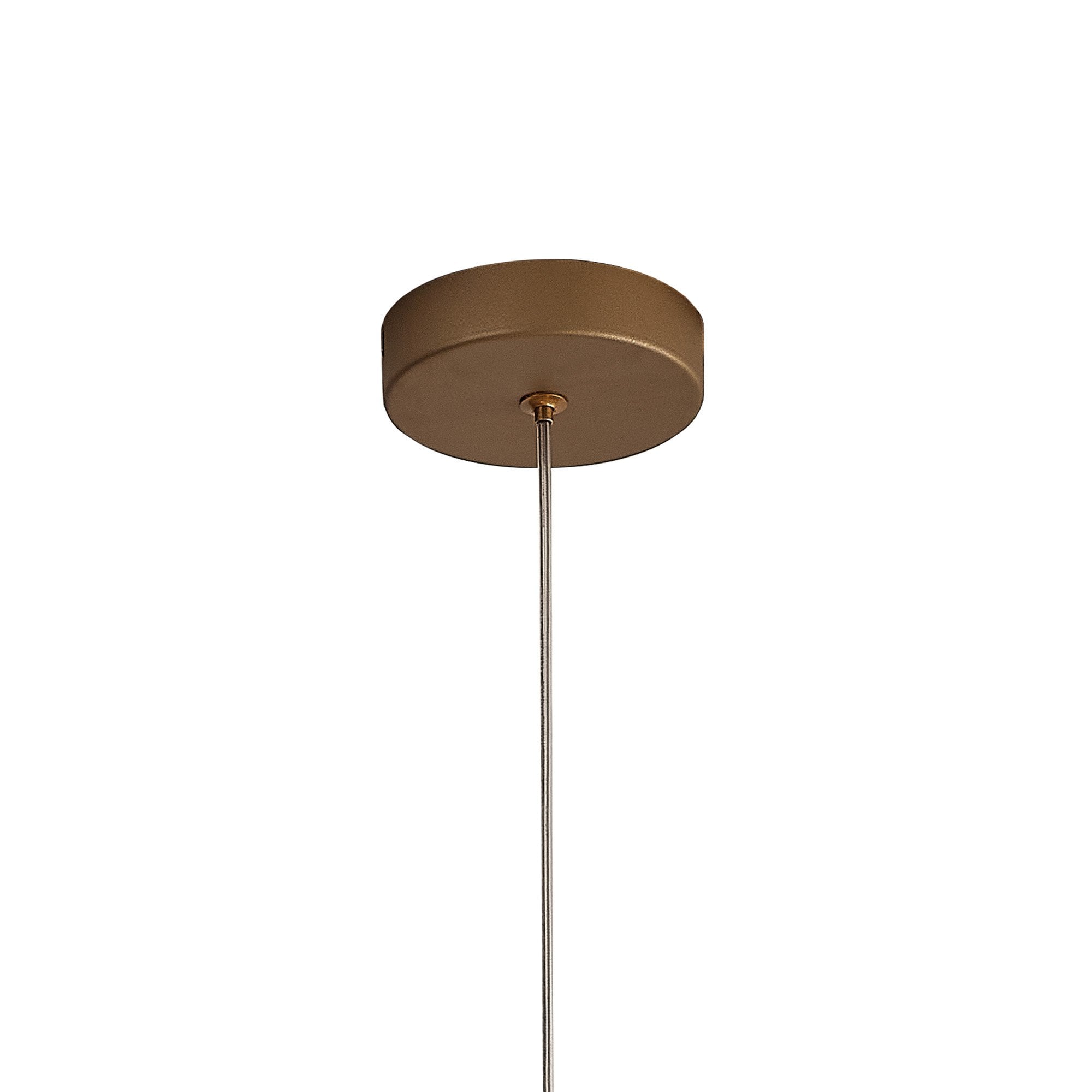 Mantra Elsa 1 Light Pendant - Round Shade - Bronze Glass With Frosted Inner Cone