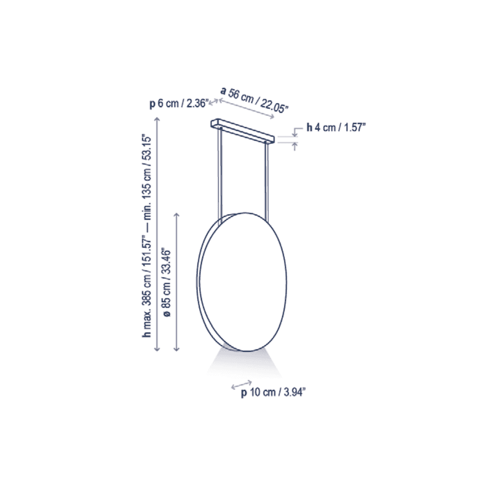 Bover Noren S/85 Small Round Acoustic Pendant - Dark Grey