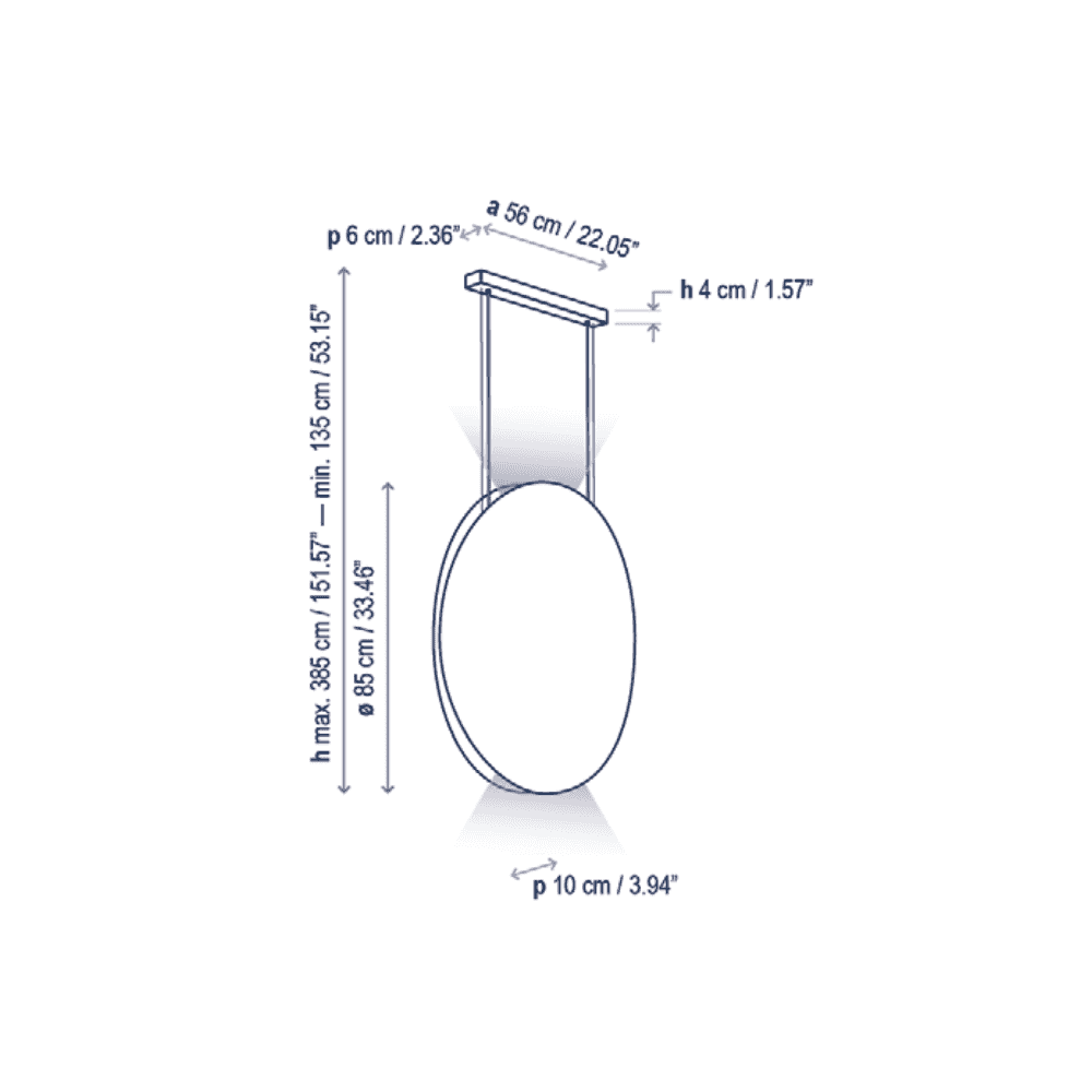 Bover Noren S/85 Small Round Acoustic Pendant - Dark Grey