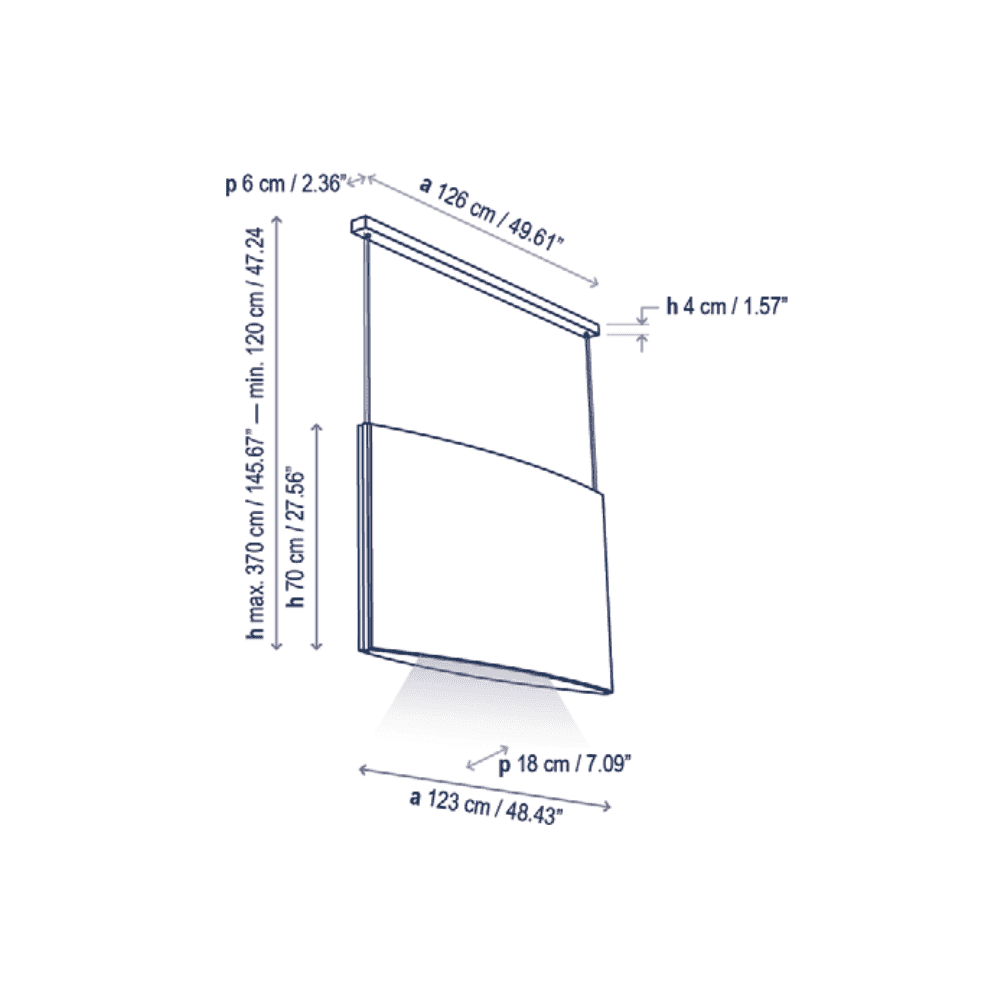 Bover Noren S/123.2 Wide 123cm Linear Acoustic Pendant - Dark Grey