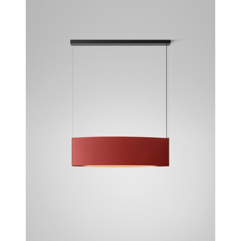Bover Noren S/123 Narrow 123cm Linear Acoustic Pendant - Terracotta