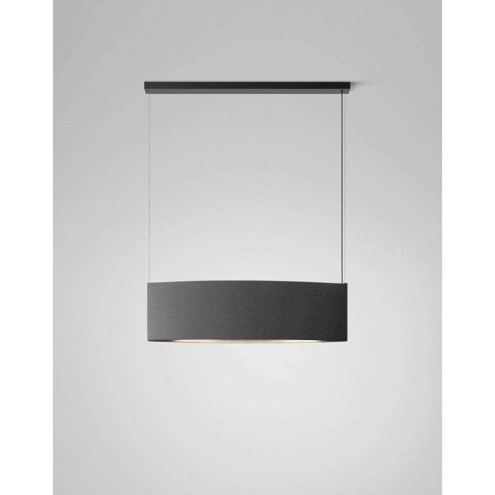 Bover Noren S/123 Narrow 123cm Linear Acoustic Pendant - Dark Grey