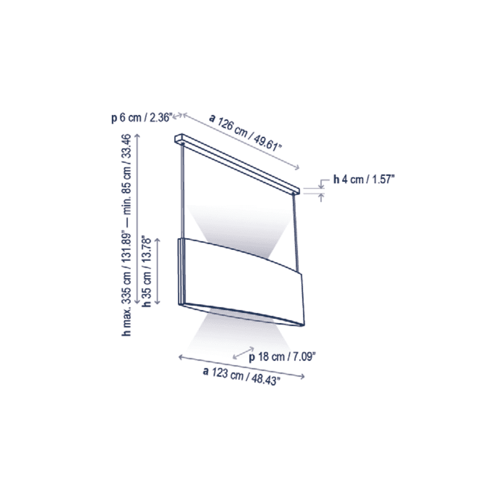 Bover Noren S/123 Narrow 123cm Linear Acoustic Pendant - Dark Grey