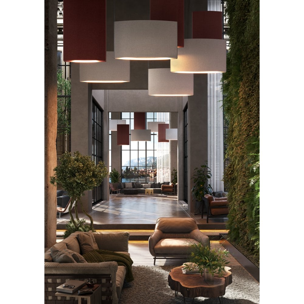 Bover Noren S/72 Rectangular Acoustic Pendant - Terracotta