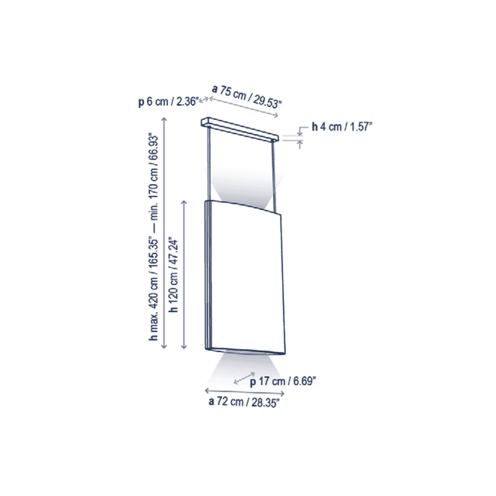 Bover Noren S/72 Rectangular Acoustic Pendant - Terracotta