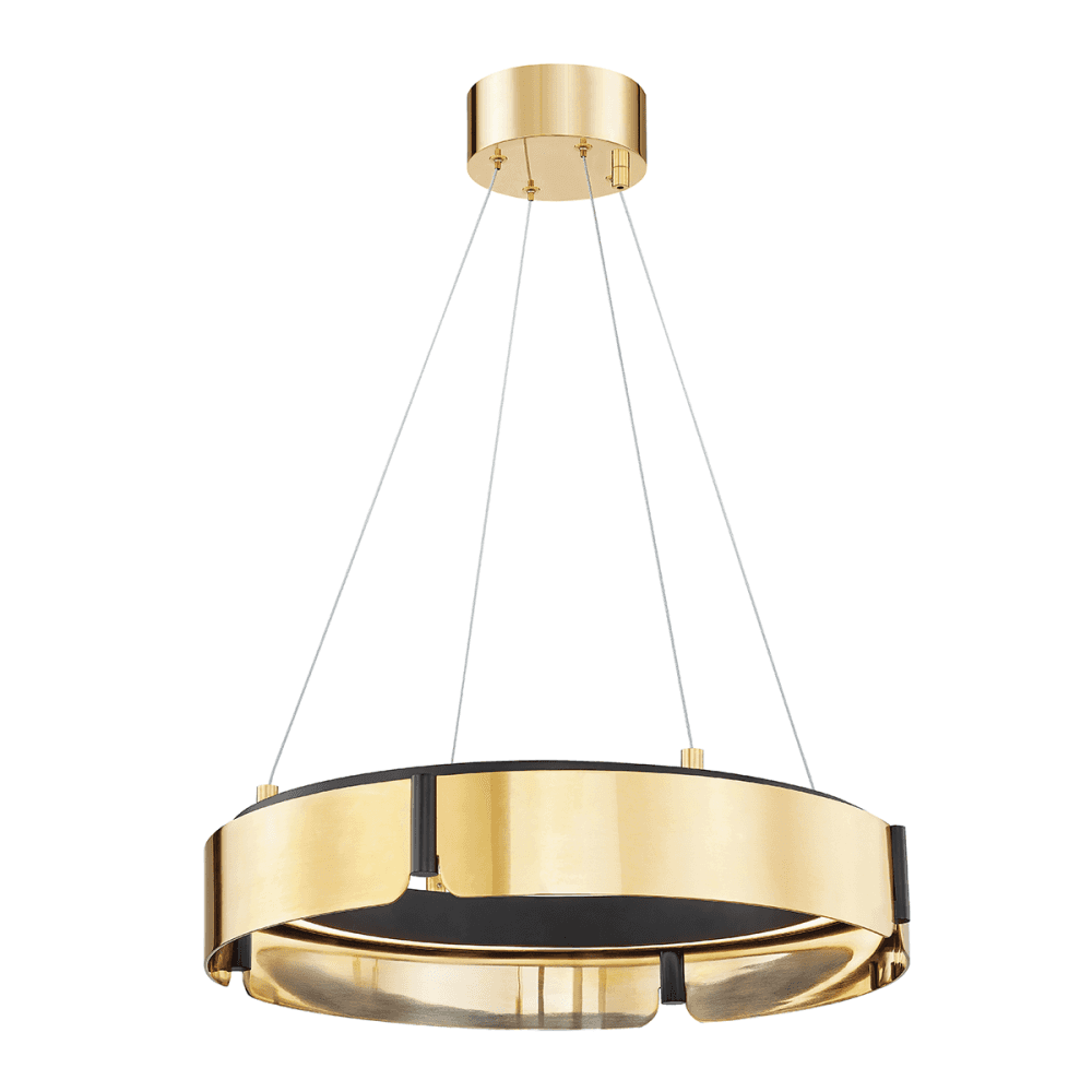 Hudson Valley Tribeca Small LED Chandelier - Aged Brass & Black