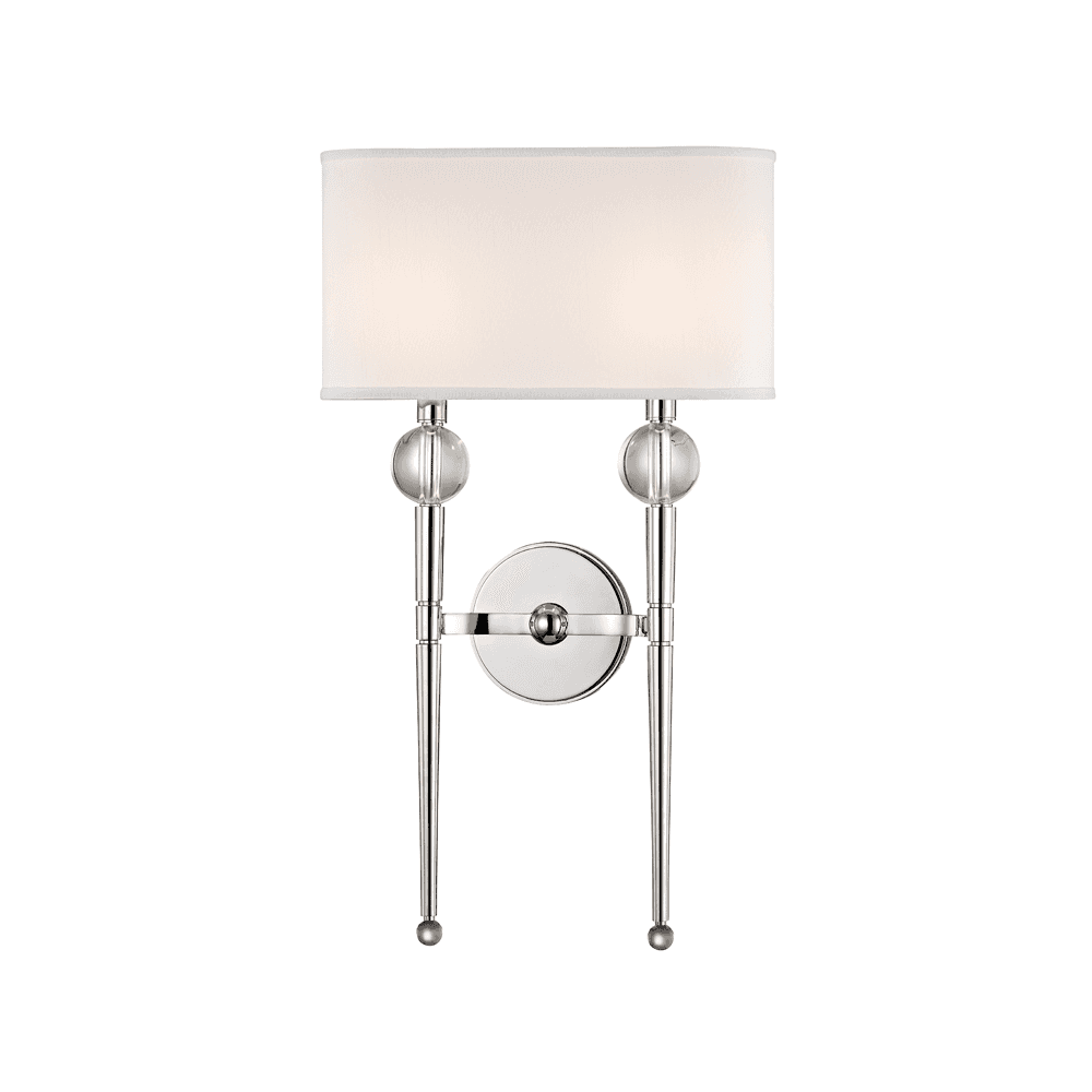 Hudson Valley Rockland 2 Light Wall Sconce Light - Polished Nickel