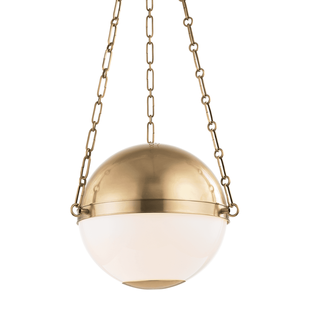 Hudson Valley Sphere No.2 2 Light Small Pendant - Aged Brass