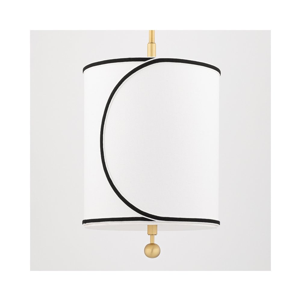 Mitzi Zara 1 Light Small Pendant - Aged Brass & White