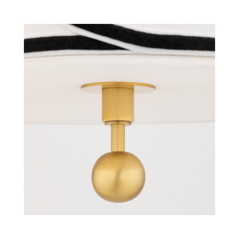 Mitzi Zara 1 Light Small Pendant - Aged Brass & White