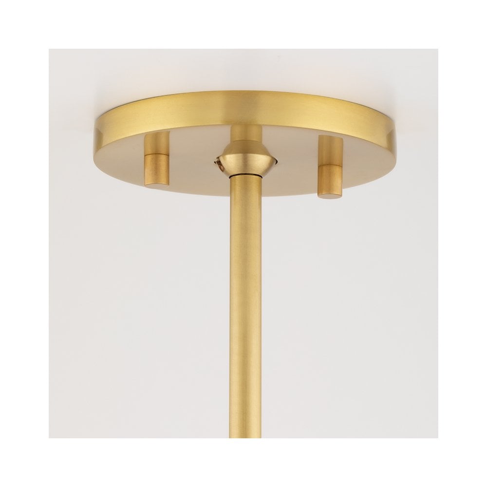 Mitzi Zara 1 Light Small Pendant - Aged Brass & White