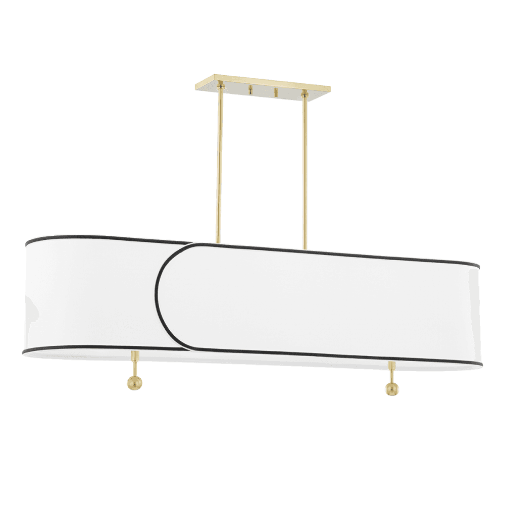 Mitzi Zara 5 Light Island Light - Aged Brass & White