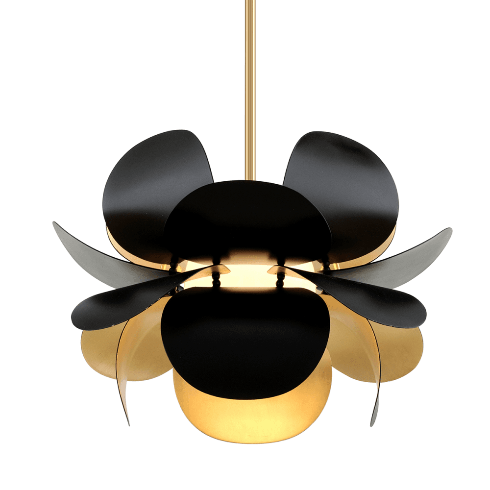 Corbett Ginger Small 1 Light Pendant - Gold Leaf & Black
