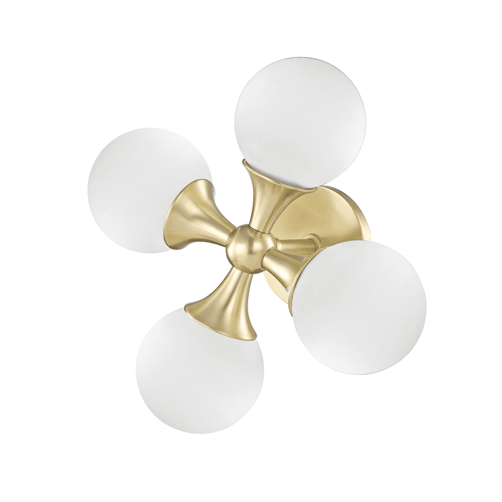 Hudson Valley Astoria 4 Light Wall Sconce Light - Aged Brass