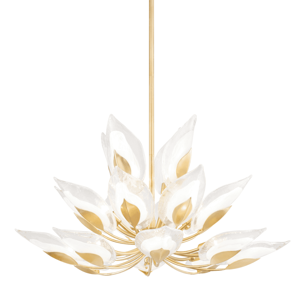 Hudson Valley Blossom 20 Light Chandelier - Gold Leaf