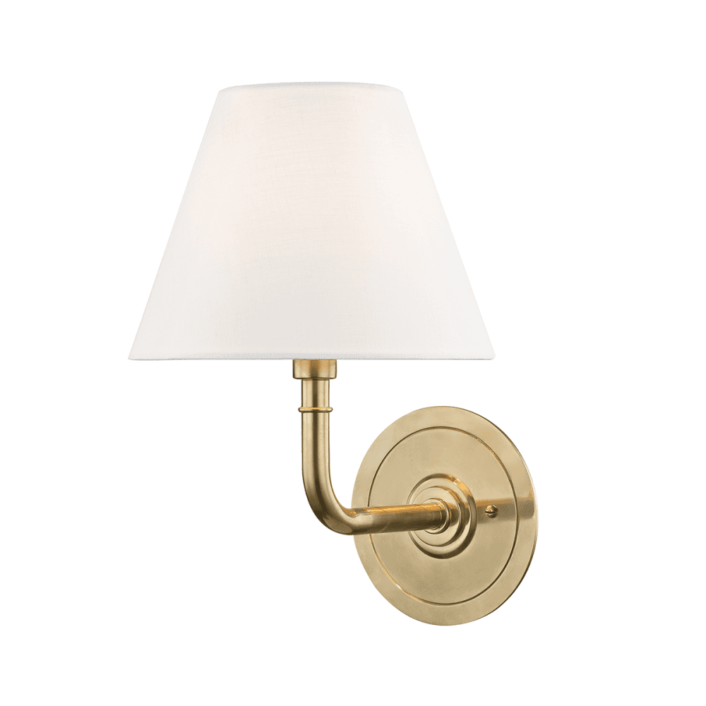 Hudson Valley Signature No.1 1 Light Wall Sconce Light - Aged Brass