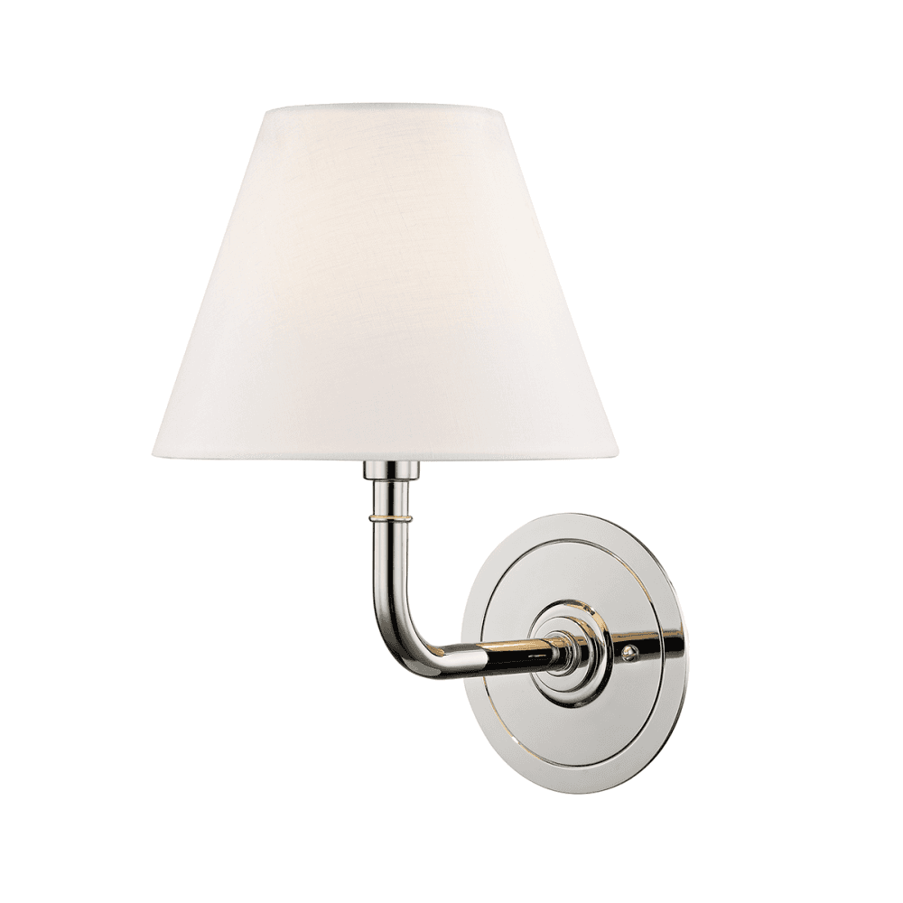 Hudson Valley Signature No.1 1 Light Wall Sconce Light - Polished Nickel