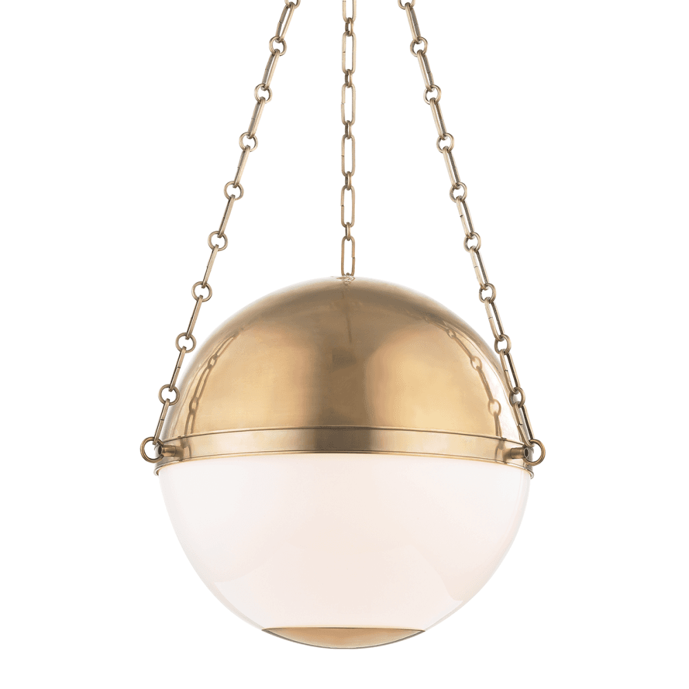 Hudson Valley Sphere No.2 3 Light Large Pendant - Aged Brass
