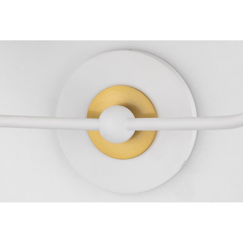 Mitzi Merri 2 Light Wall Sconce Light - Aged Brass & White