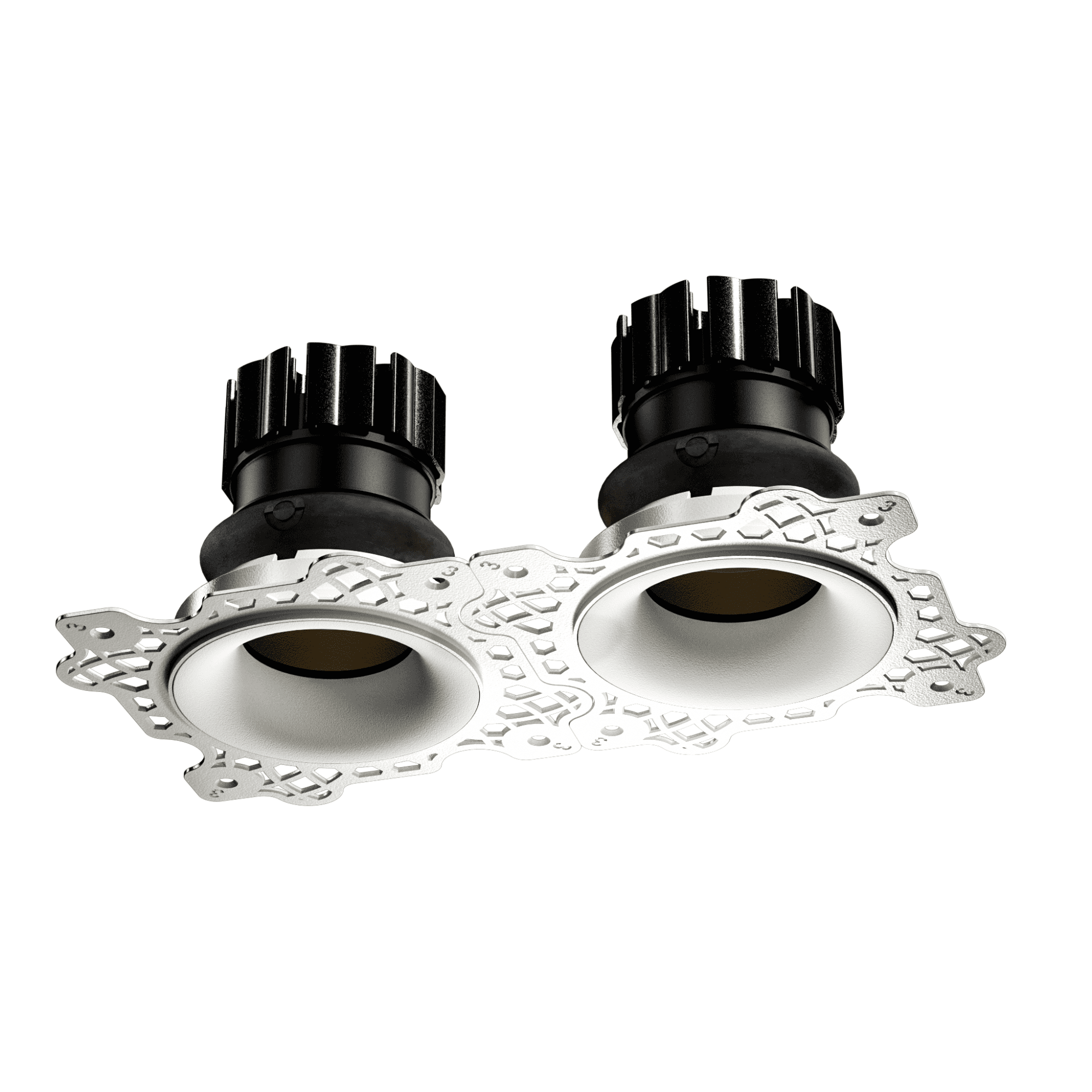 Orluna Camber Twin Adjustable Curved Downlight - Trimless All Purpose Use