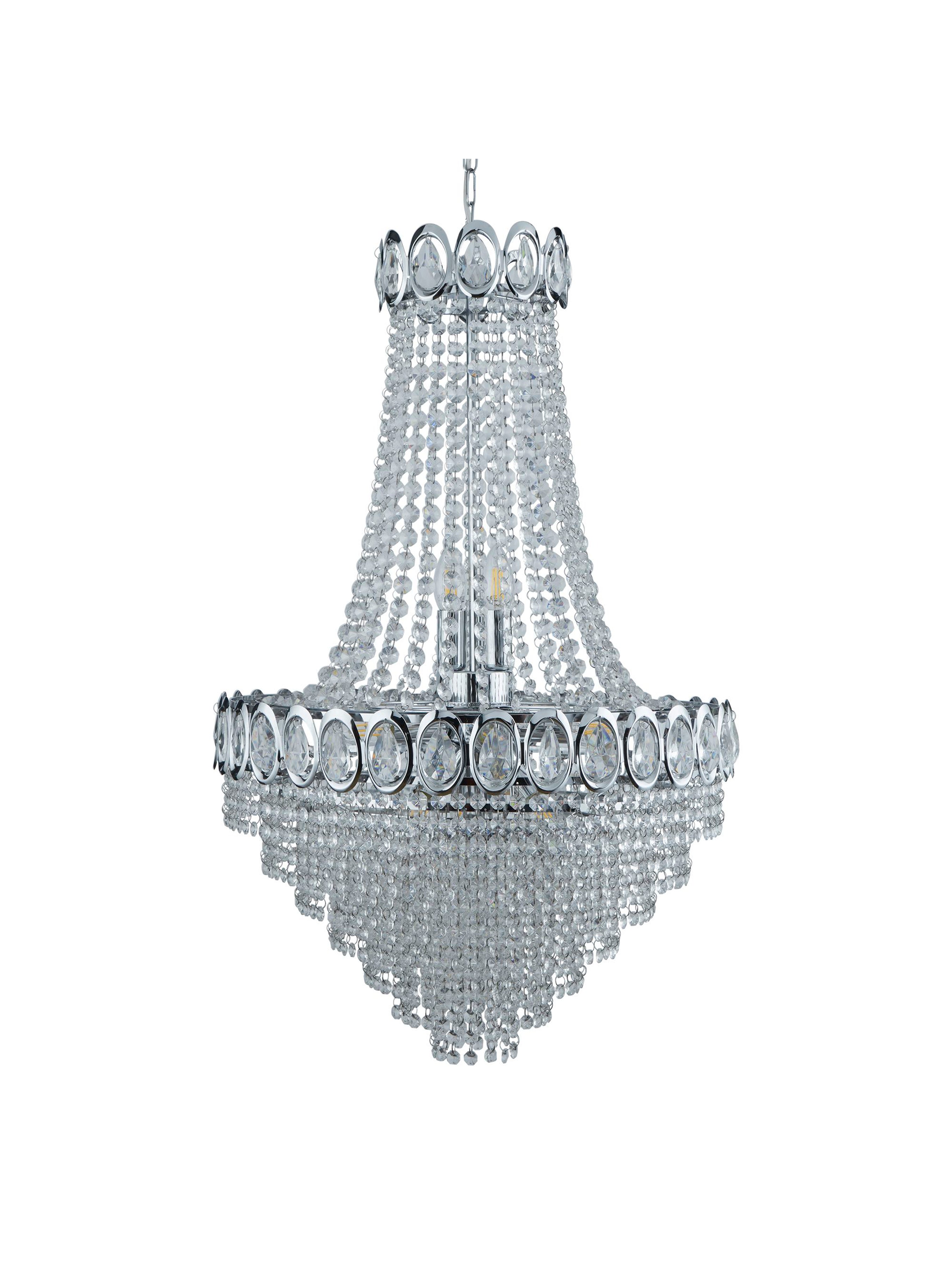 Searchlight Leadenhall 11 Light Chandelier - Chrome & Crystal