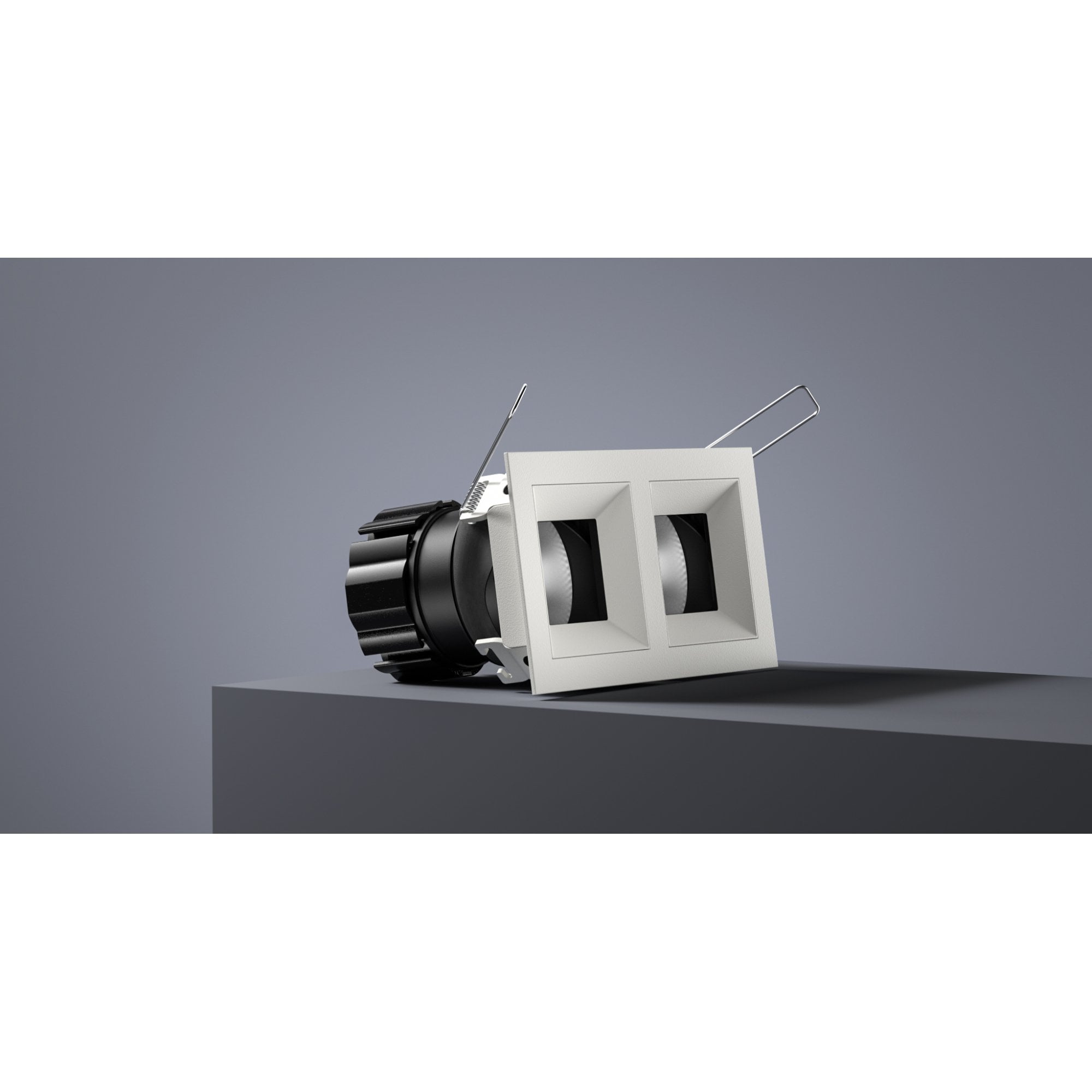 Orluna Riva Twin Adjustable Square Downlight - All White