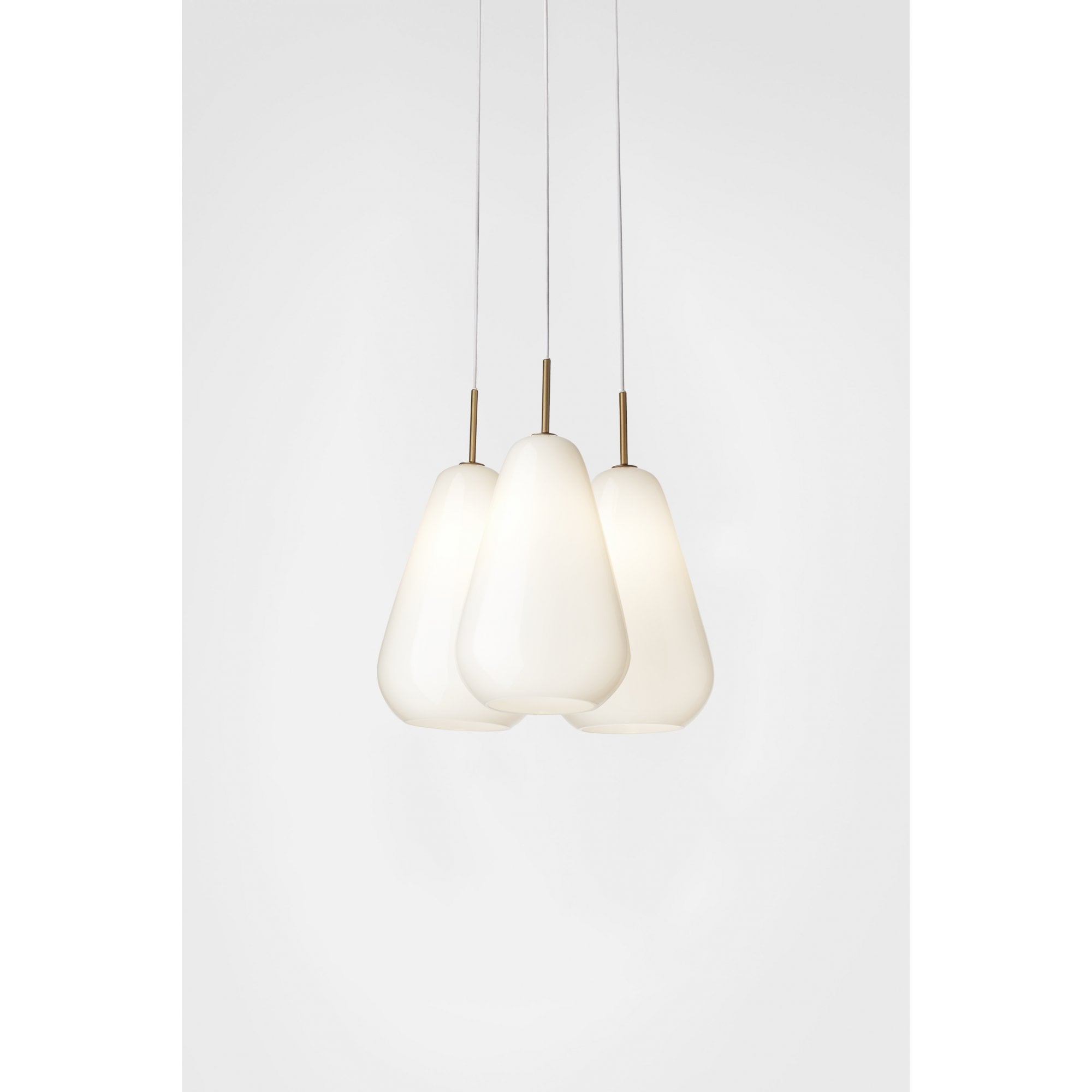 Nuura Anoli 3 Light Chandelier - Nordic Gold & Opal Glass