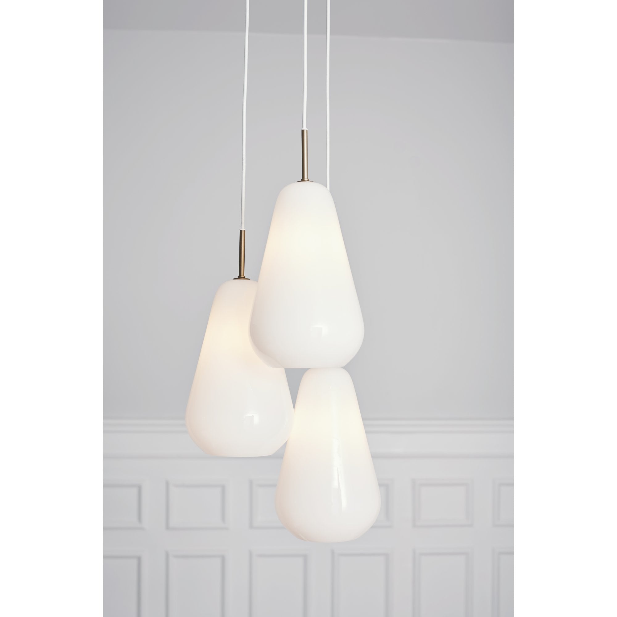 Nuura Anoli 3 Light Chandelier - Nordic Gold & Opal Glass