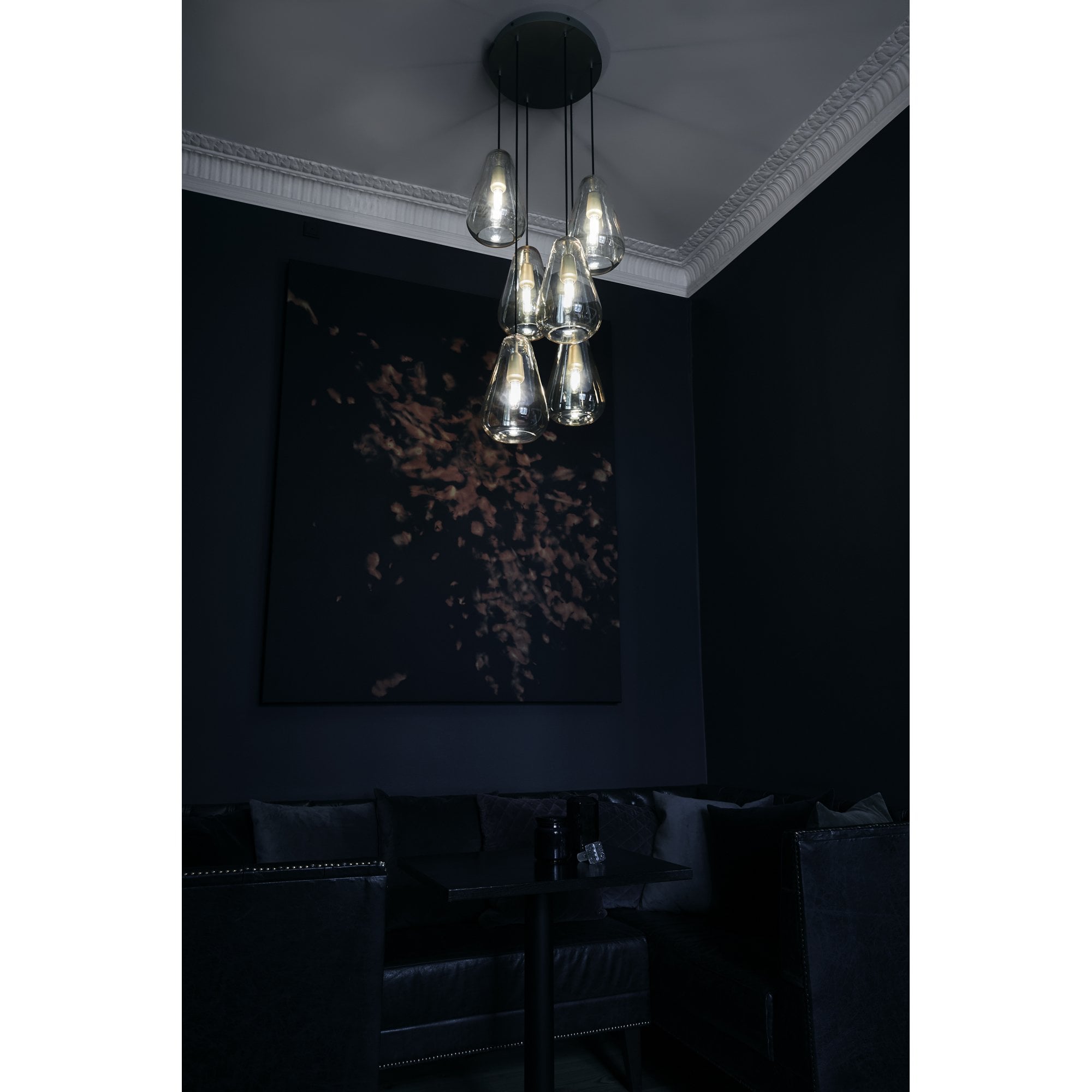 Nuura Anoli 6 Light Chandelier - Nordic Gold & Gold Glass