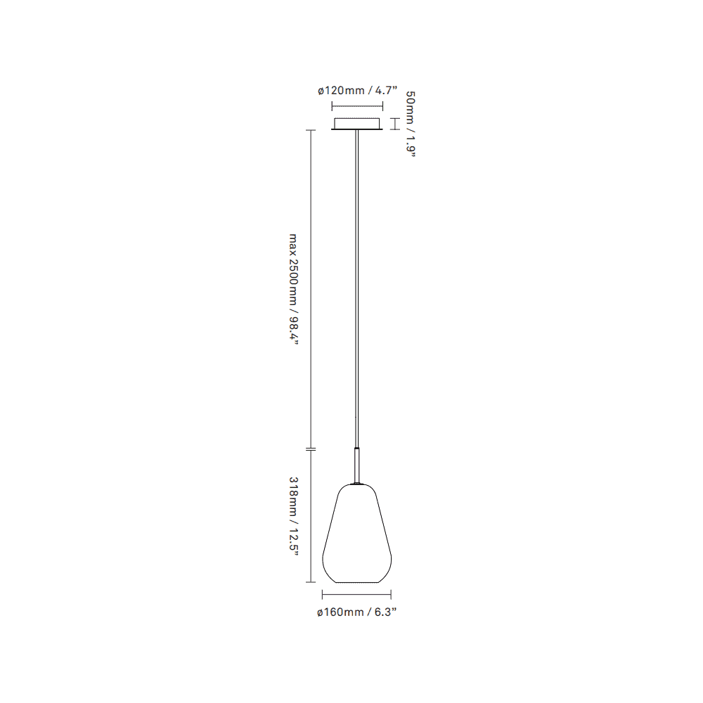 Nuura Anoli Small 1 Light Pendant - Nordic Gold & Gold Glass