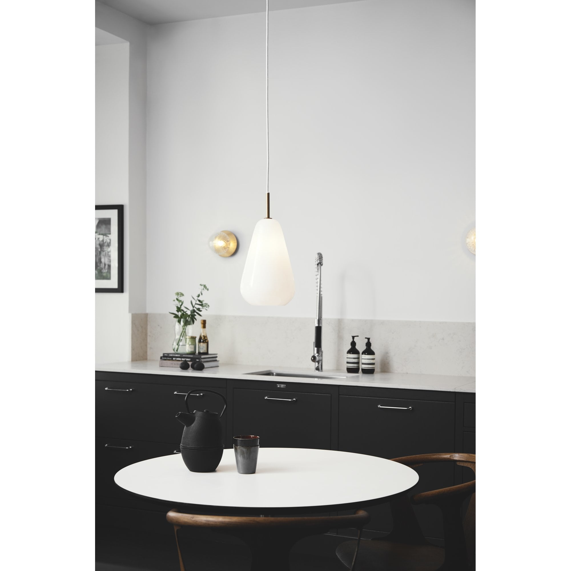 Nuura Anoli Medium 1 Light Pendant - Nordic Gold & Opal Glass