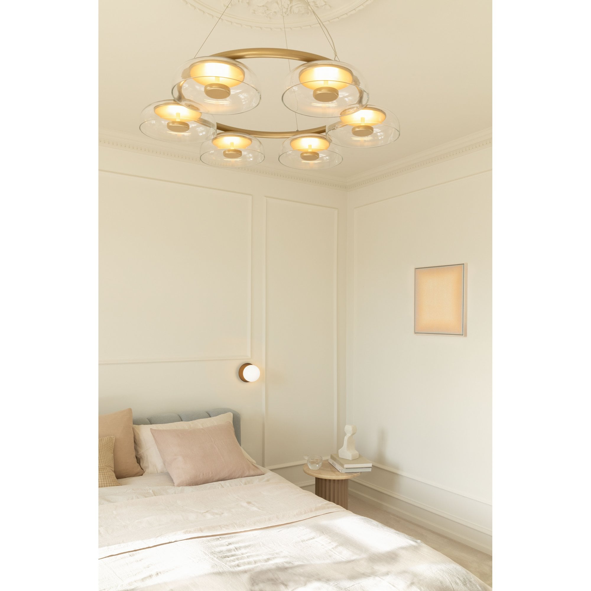 Nuura Blossi 6 Light Chandelier - Nordic Gold & Clear Glass