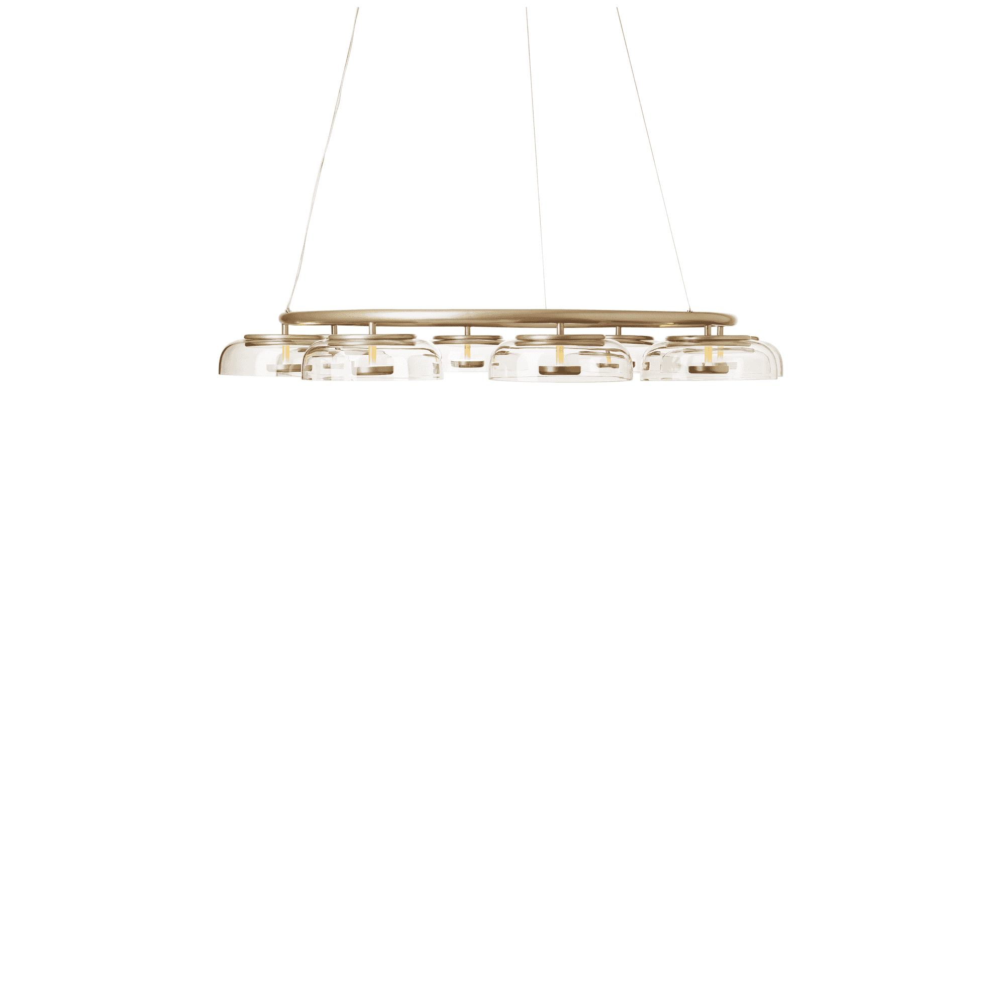 Nuura Blossi 8 Light Chandelier - Nordic Gold & Clear Glass