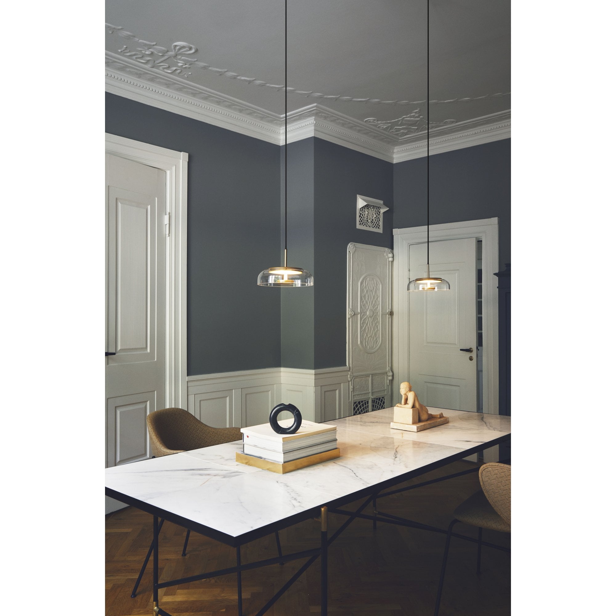 Nuura Blossi 1 Light Pendant - Nordic Gold & Clear Glass