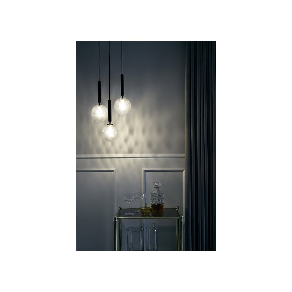 Nuura Miira 3 Light Chandelier - Rock Grey & Optic Clear Glass